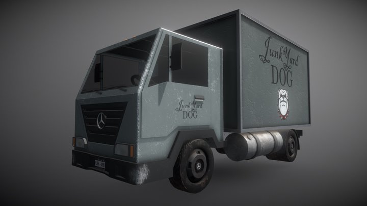LowPoly Box Truck Game Ready 3D Model