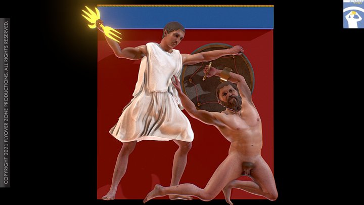 3D rendering of Metope East 08 Restored (Parthenon)