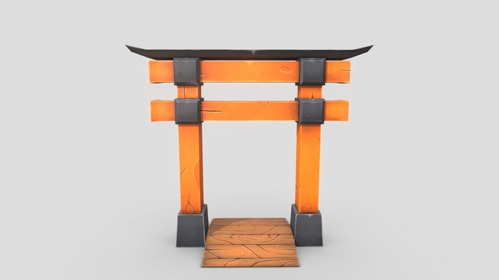 Low Poly Torii - Shrine Gate 3D Model
