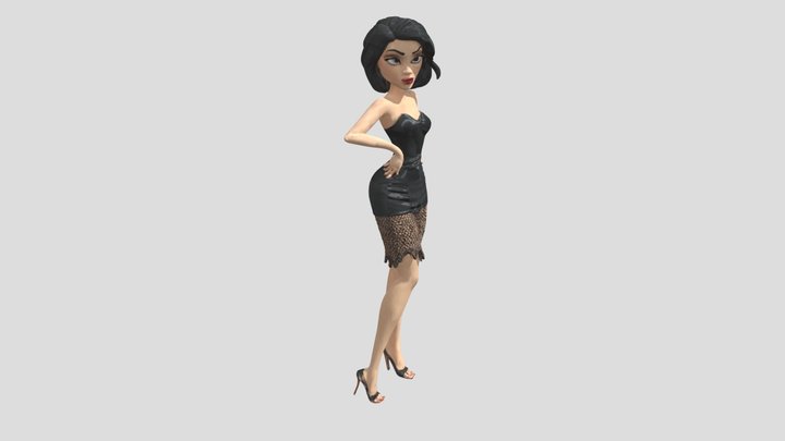 Lola Noir, cartoon femme fatale – Gratis 3D-model STL