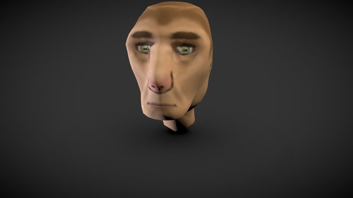 Evil Head HandPainted 3D Model