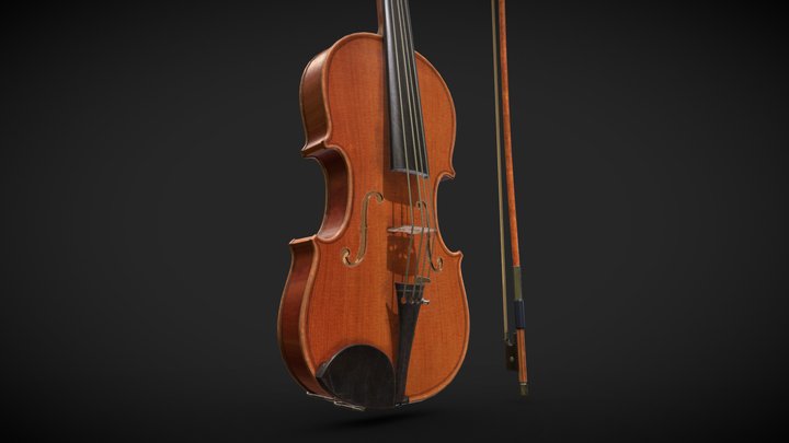Violin 3D Low poly - Game ready 3D Model