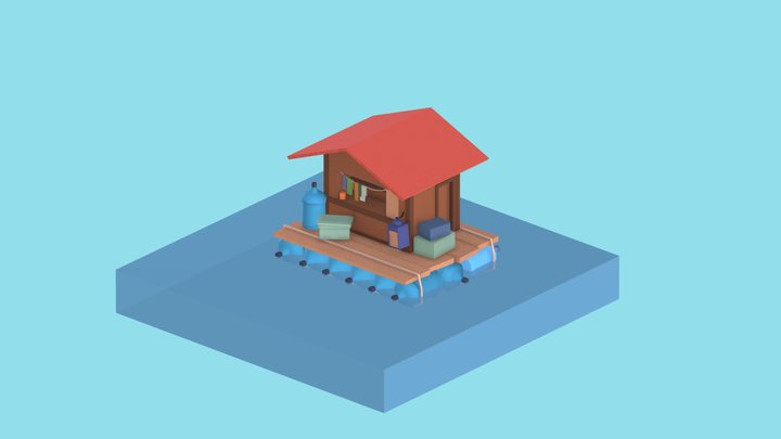Little shop on the sea 3D Model