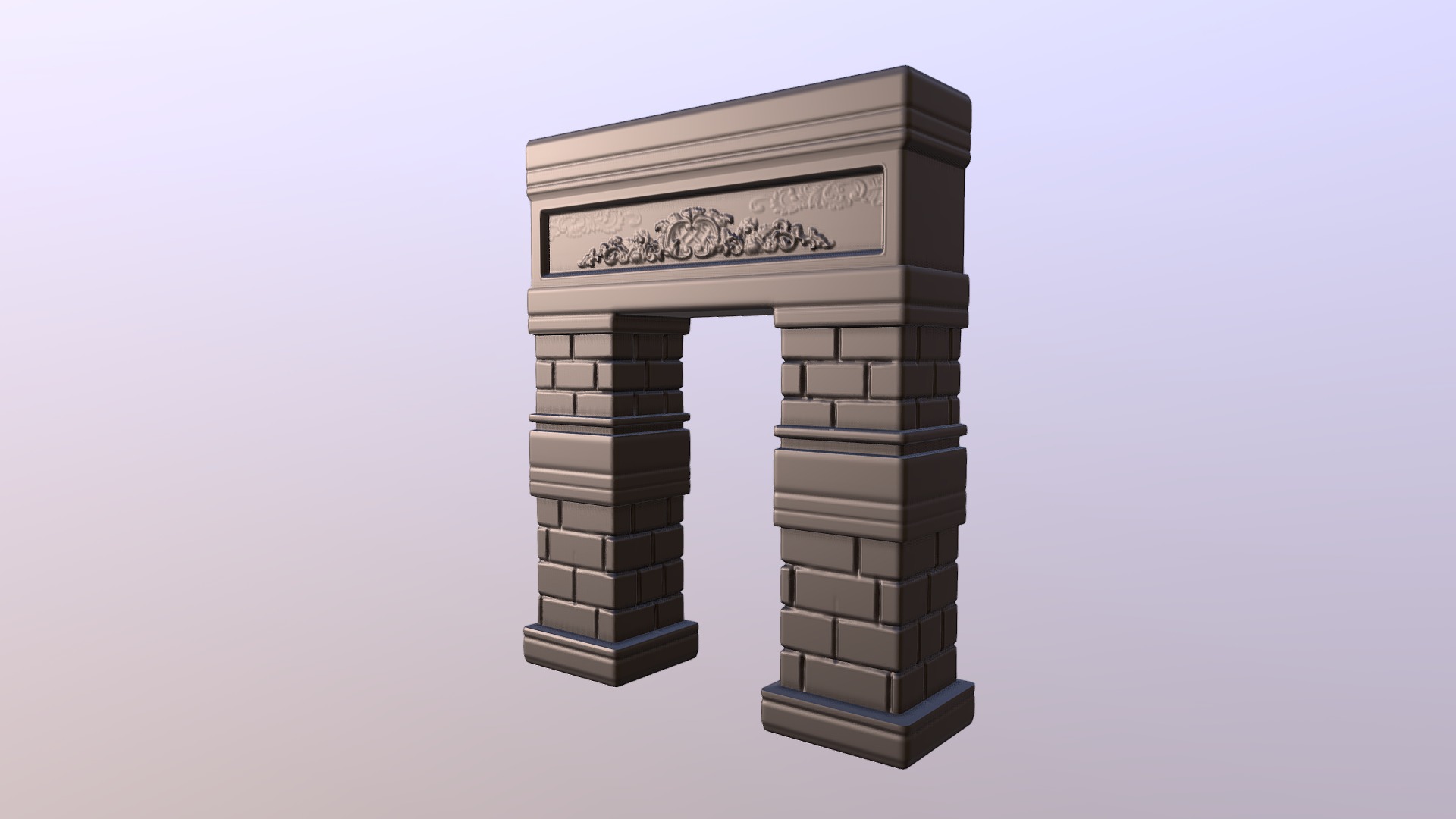 3D model Arch  Gate - This is a 3D model of the Arch  Gate. The 3D model is about a tall tower with a sign on it.