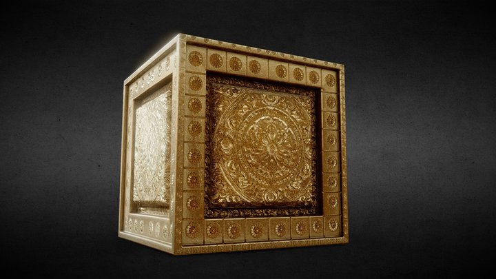 Golden Default cube 3D Model