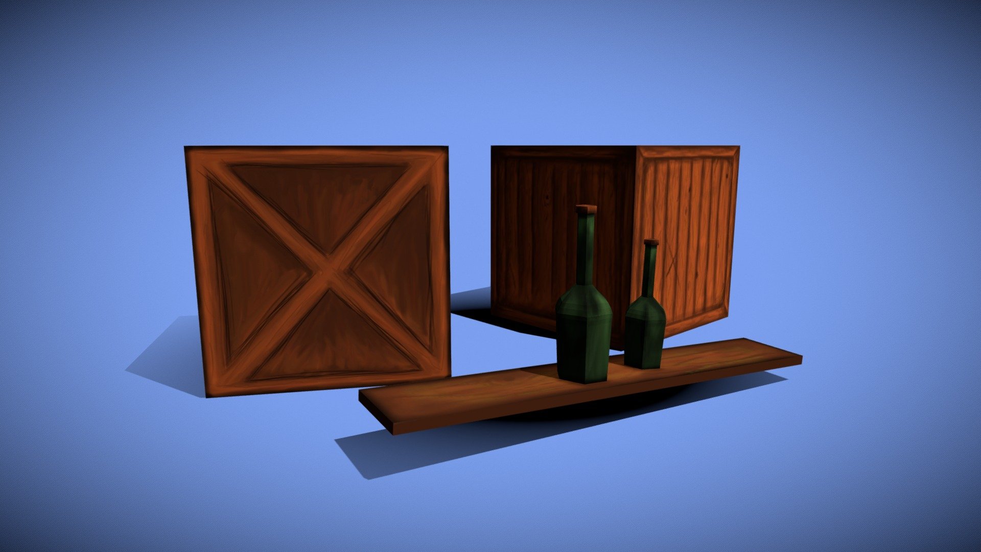 Crates n' bottle.