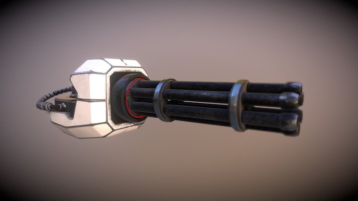 Chain Gun- Rig 3D Model