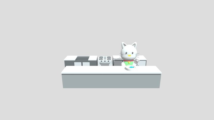 Gato Na Cozinha 3D Model