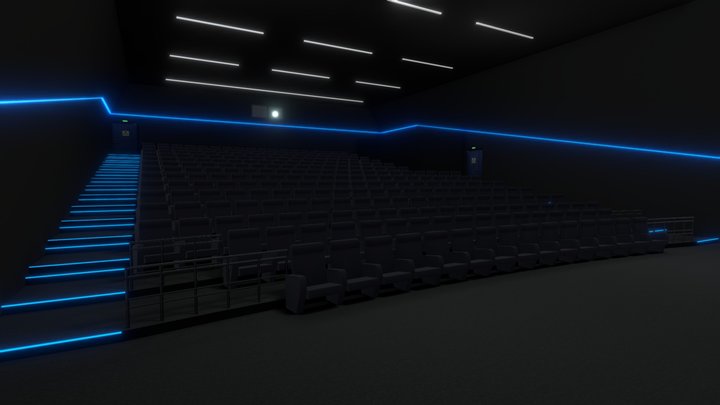VR Cinema Low poly 2021 3D Model
