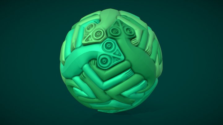 Lizards Sphere 🦎 (M.C.Escher) 3D Model