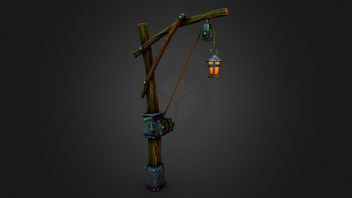 Stylised street lantern 3D Model