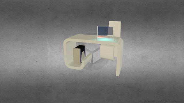 Bureau futuriste 3D Model