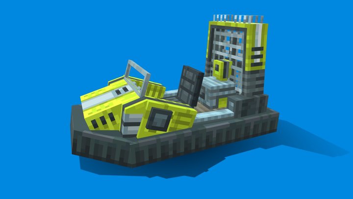 green hovercraft - Minecraft boat 3D Model