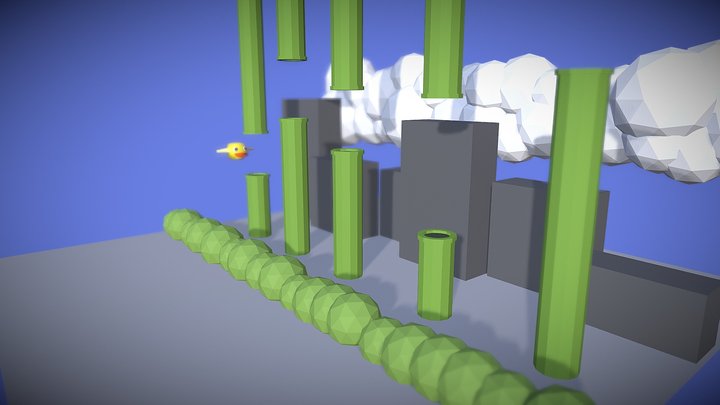 3D model Flappy Bird 3D with Animation VR / AR / low-poly
