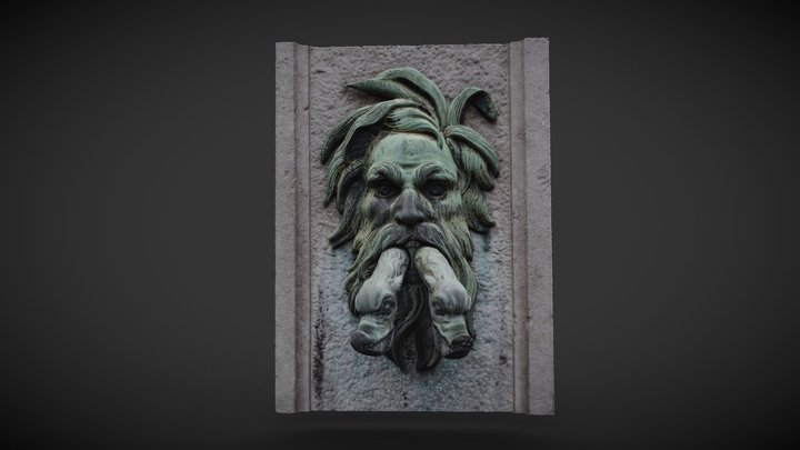 Bronze public fountain in Bruges, Belgium 3D Model