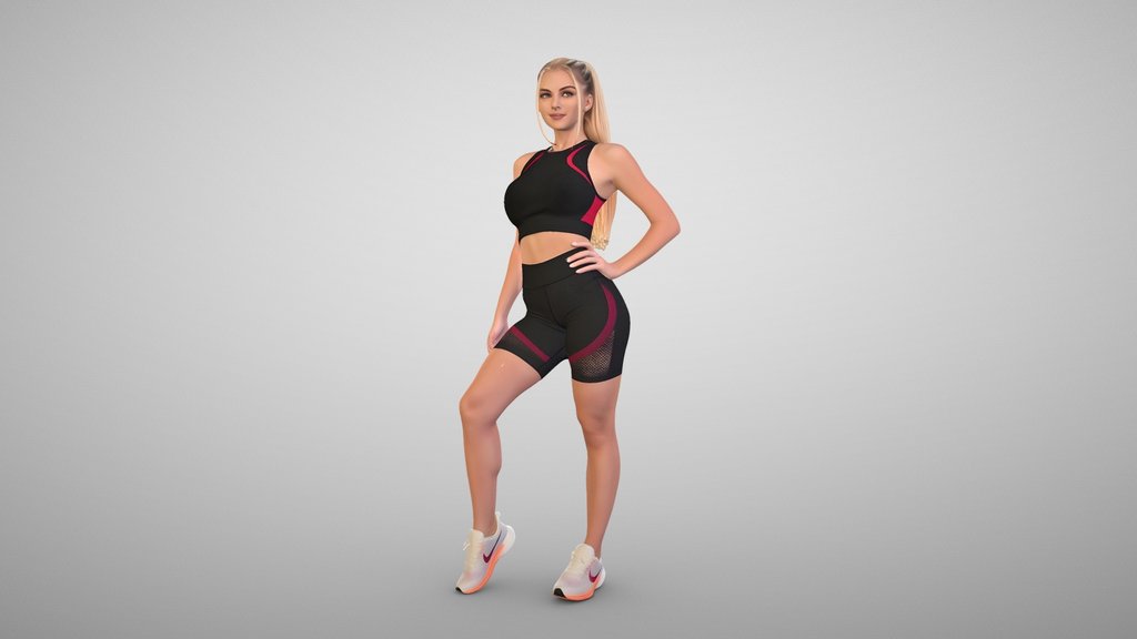 Athlete in Black and Red Activewear