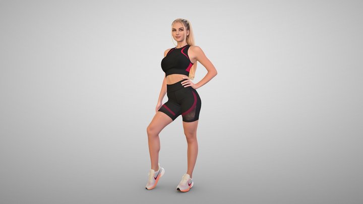 Athlete in Black and Red Activewear