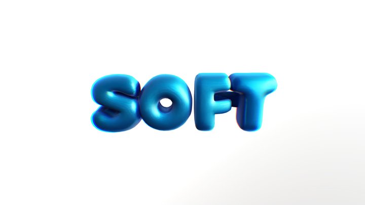 Soft | Metallic Blue 3D Word 3D Model