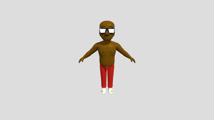 animated man wearing sunglasses 3D Model