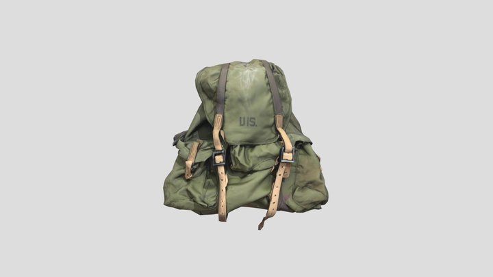 Vintage Military Backpack 3D Model