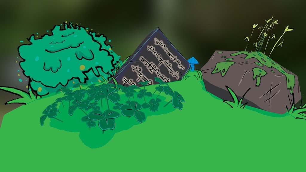 Mysterious Tablet in the forest
