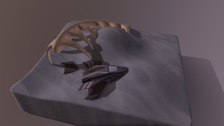 Haaksirikkoutunut avaruusalus 3D Model