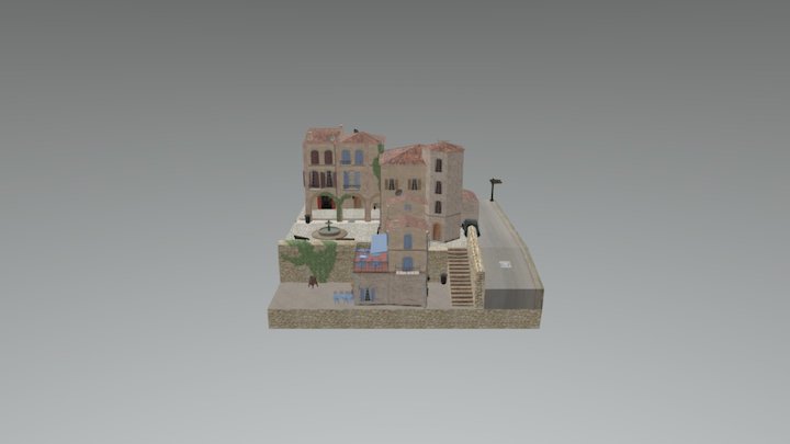 City Scene - Uzes, France 3D Model