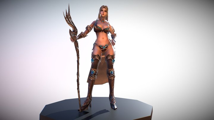 Warrior Girl 3D Model