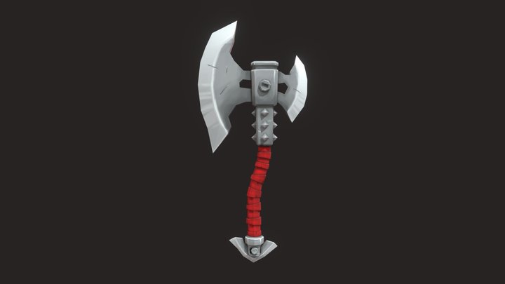 Stylized Battle Axe 3D Model