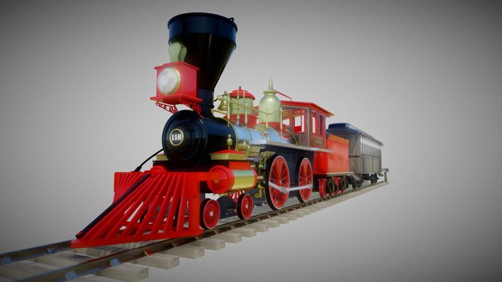 4-4-0 Steam Locomotive "Chester" (WIP) 3D Model