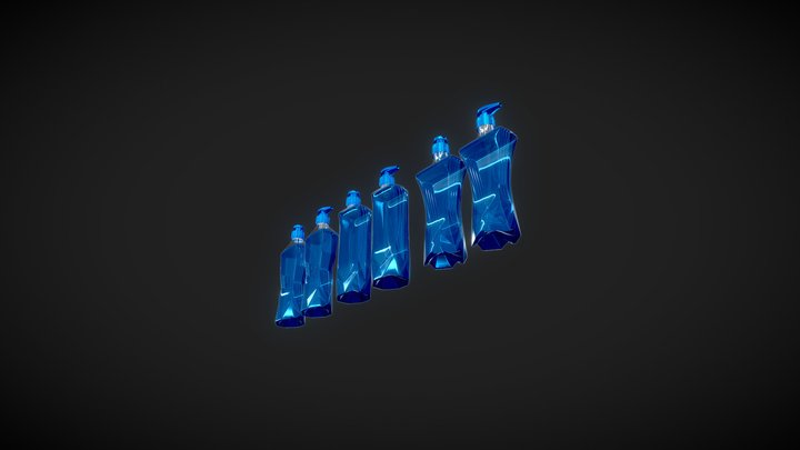 Liquid Dishwash Container Shortlisted 6 Options 3D Model