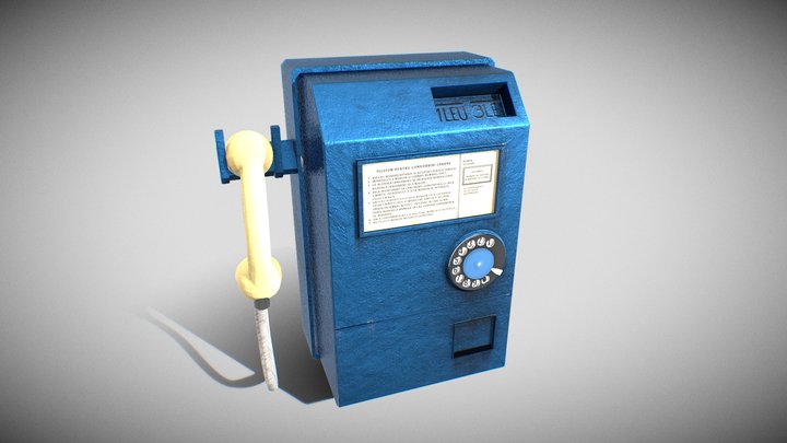 Telefon Public Cu Fise 3D Model