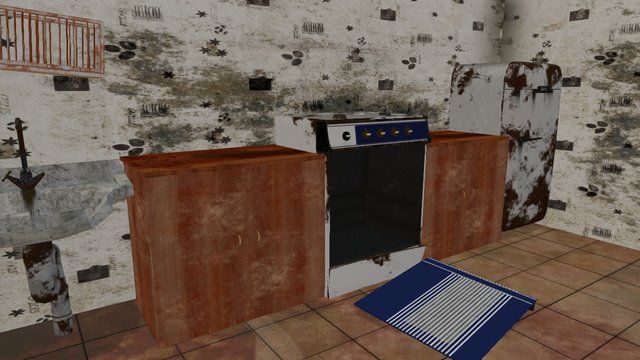 Furnitures for Broken Kitchen 3D Model