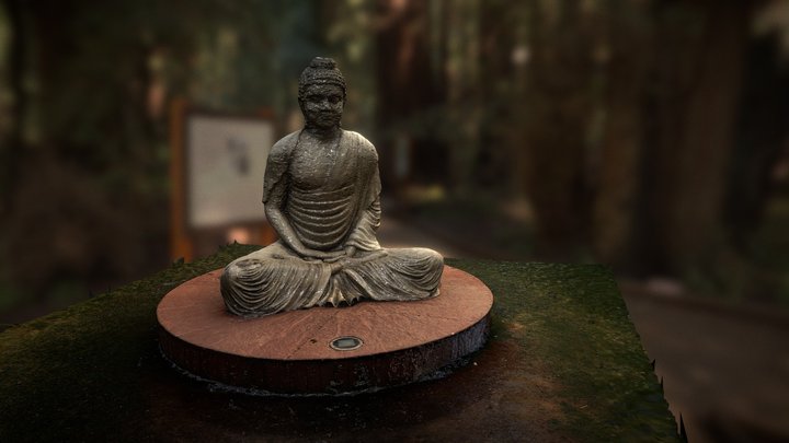 Buddha Statue at Garden of Silence, North India 3D Model