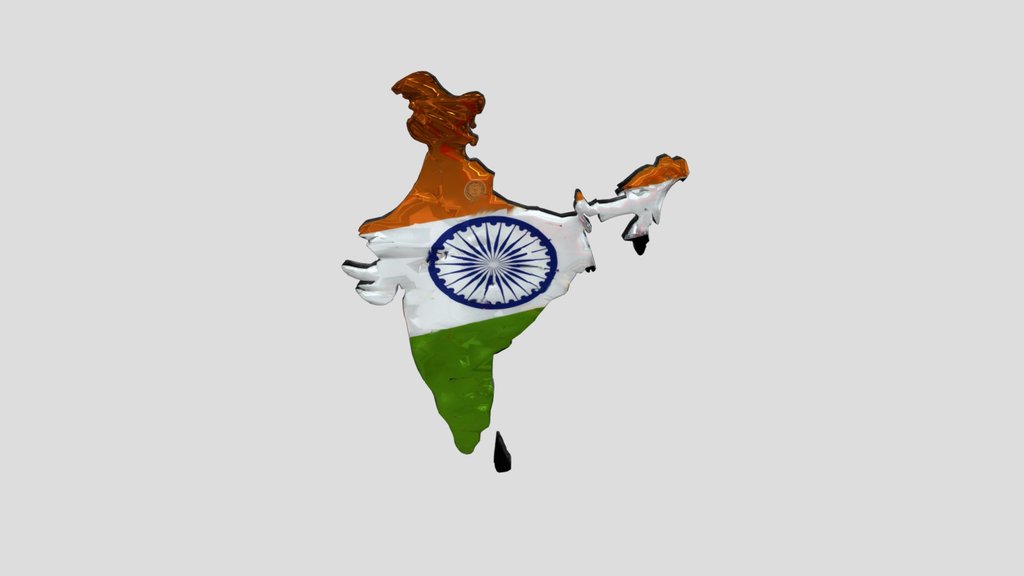 A highly detailed 3D topographic map of India,