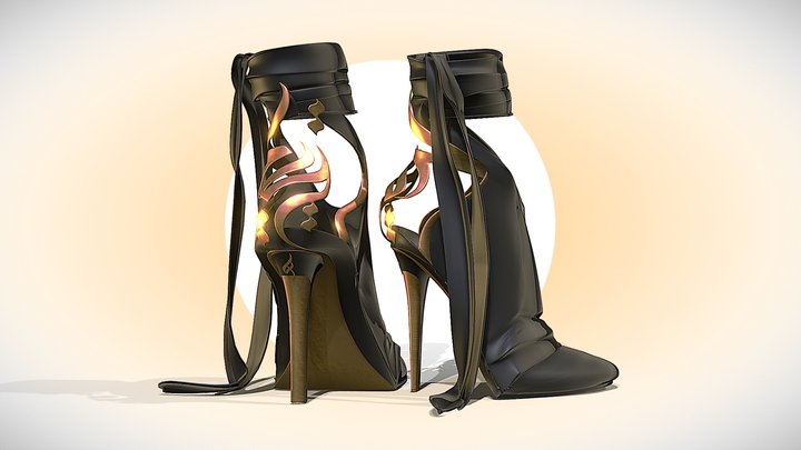 High heels footwear shoes design woman 3D Model