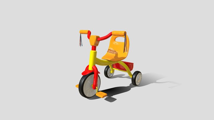 Low poly kids tricycle – Free 3D Model STL