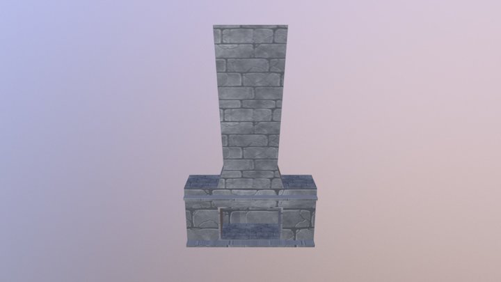 Stylized Fireplace Asset 3D Model