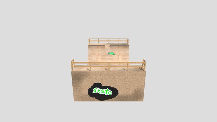 Half Pipe Textured 3D Model