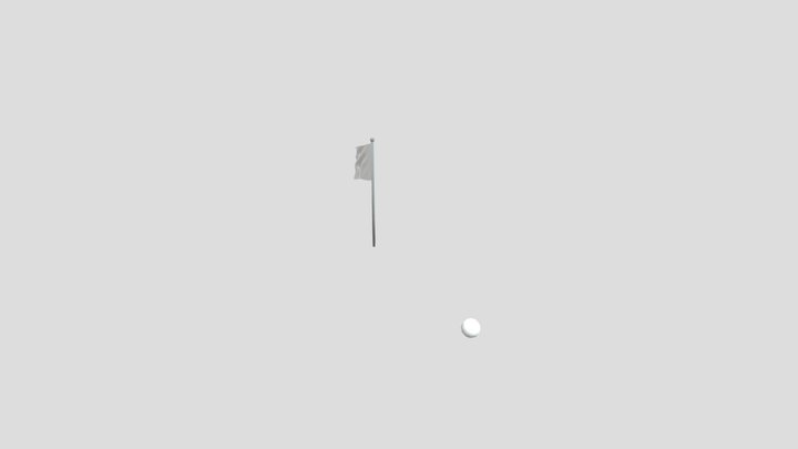 White Flag .blend Waving Preset 3D Model