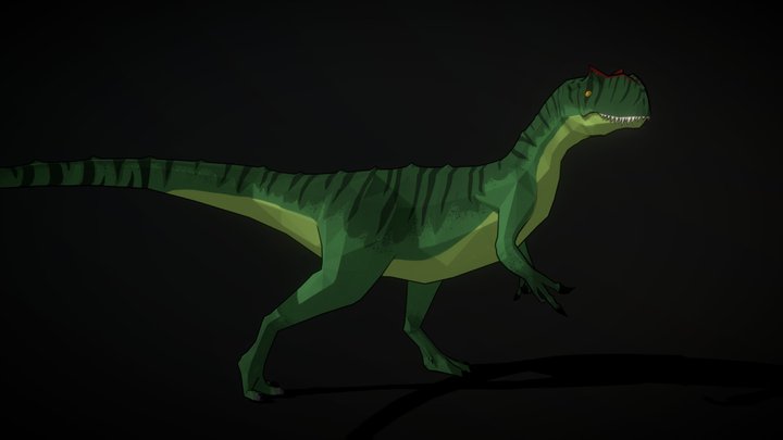 Low Poly Allosaurus 3D Model