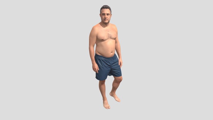 Shirtless Portrait In Blue Shorts – Kostenloses 3D-Modell STL
