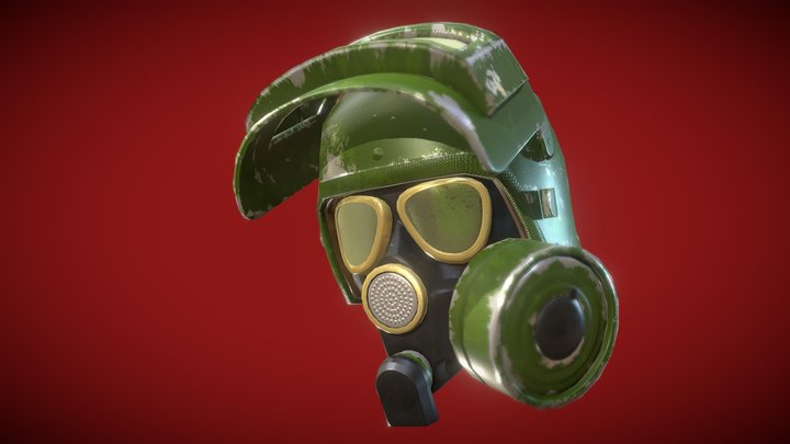 Soviet Gasmask & Helmet 3D Model