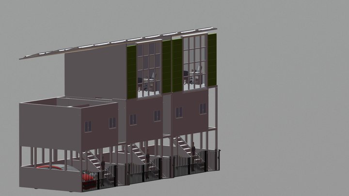 Offgrid 15x50 modular home 3D Model