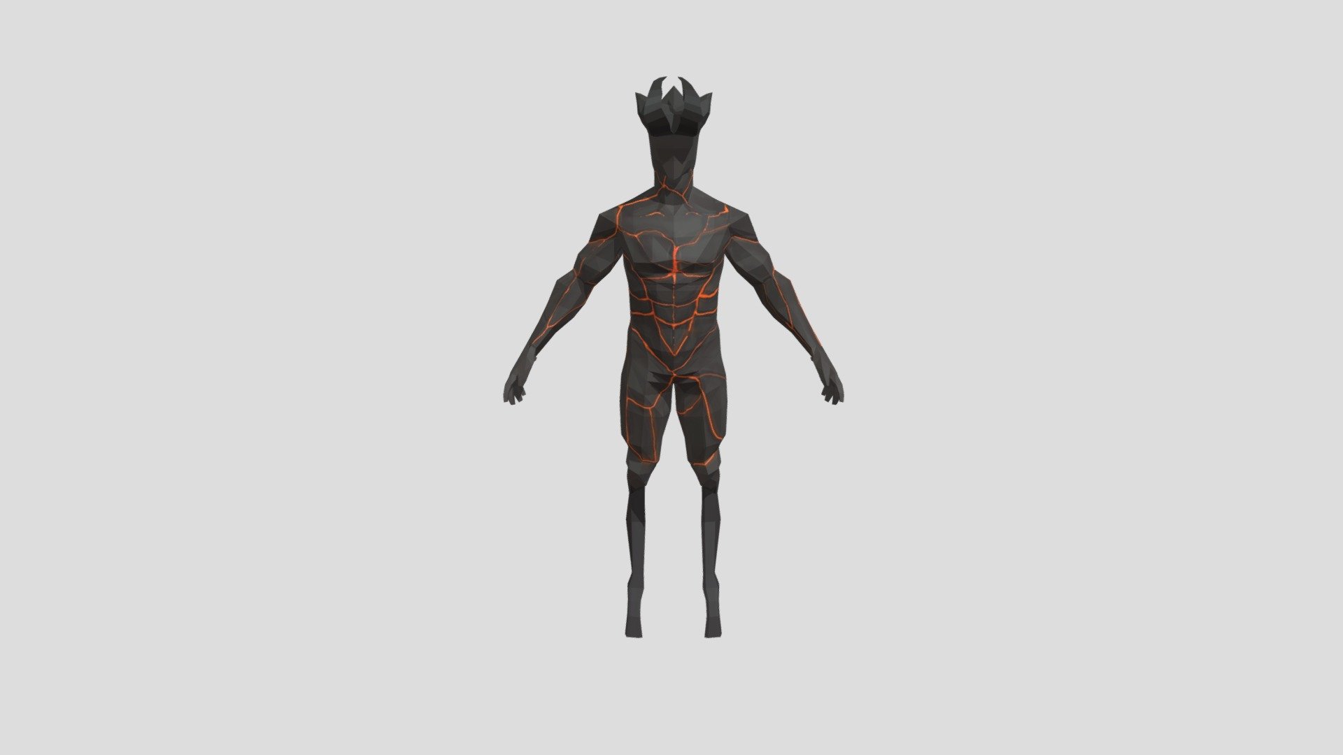 low poly burning man