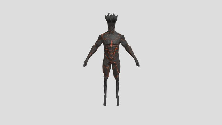 low poly burning man 3D Model