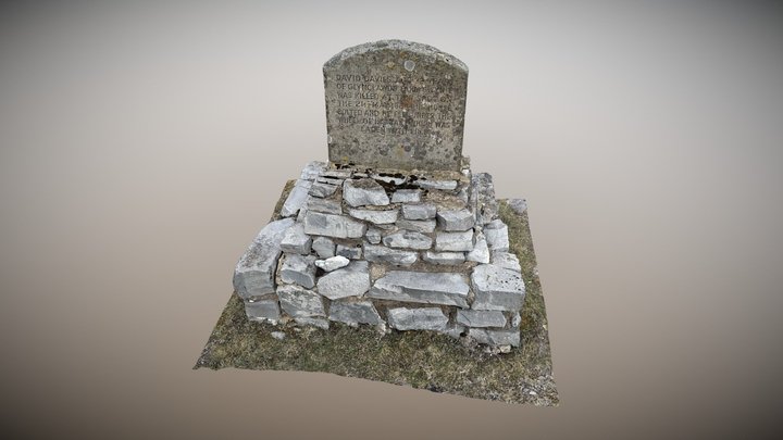 Memorial stone, The Black Mountains, Wales 3D Model