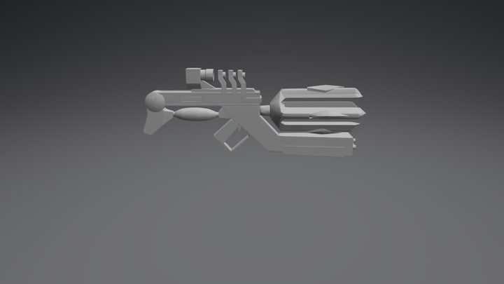 weapon_white shaded_low poly 3D Model