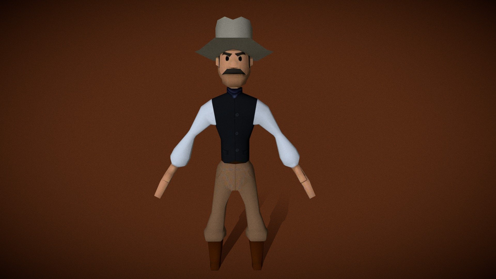 Low Poly Cowboy Character - 3D model by sophiedavenport1 [159a560 ...