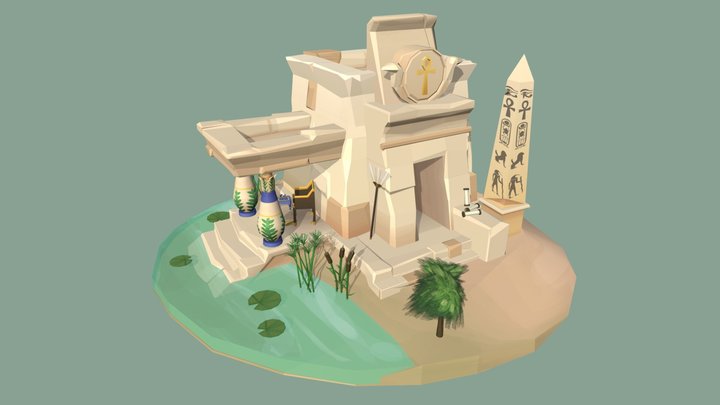 DAE Villages - Egyptian Temple 3D Model